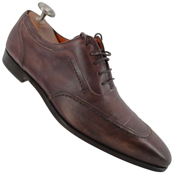 Mezlan Burnished Brown Leather Dress Shoes Men size 10.5 Apron-toe Oxfords Spain main image 4